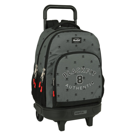 MOCHILA GDE C/RUEDAS COMPACT EXTRAIBLE RECICLABLE BLACKFIT8 "SKULL" 642241918 45*33 SAFTA22
