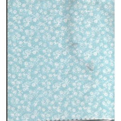 TUL FLORES BLANCAS CUADRADO 25*25 AZUL PTE 100U ^