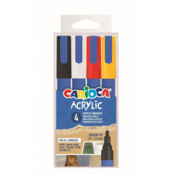 ROTULADOR CARIOCA ACRYLIC BLISTER 4 COLORES SURTIDOS 45278 UNIDAD