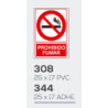 LETRERO PVC 17*25 PROHIBIDO FUMAR  MOD 308