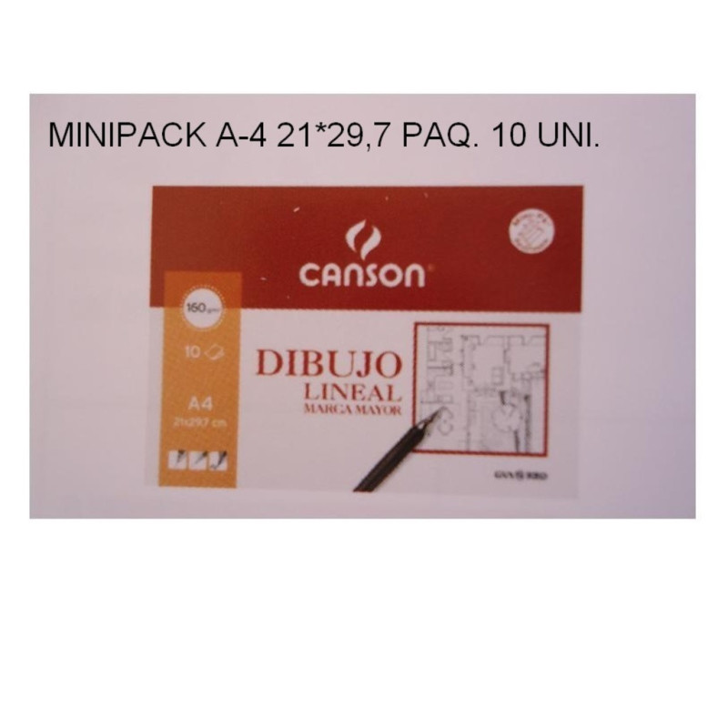 PAPEL MARCA MAYOR CANSON DIBUJO LINEAL MINIPACK A-4 21*29,7 10H C200409784