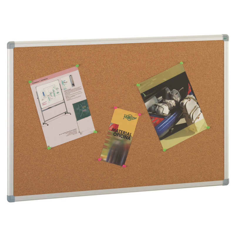 TABLERO CORCHO MARCO ALUMINIO 100X150CM FAIBO