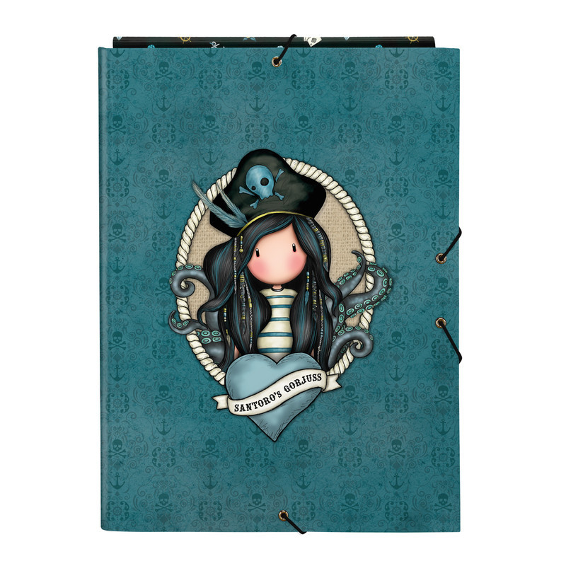 CARPETA FOLIO 3 SOLAPAS GORJUSS "BLACK PEARL" 522121068 33,5*26 SAFTA22