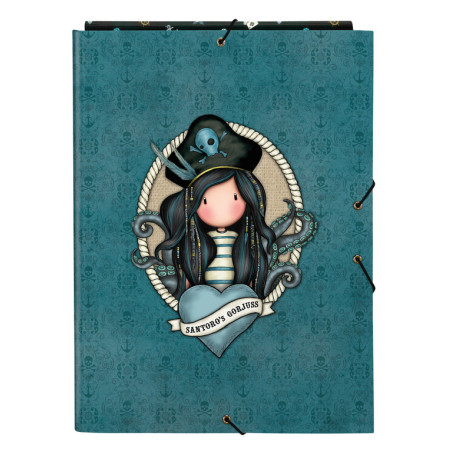 CARPETA FOLIO 3 SOLAPAS GORJUSS "BLACK PEARL" 522121068 33,5*26 SAFTA22