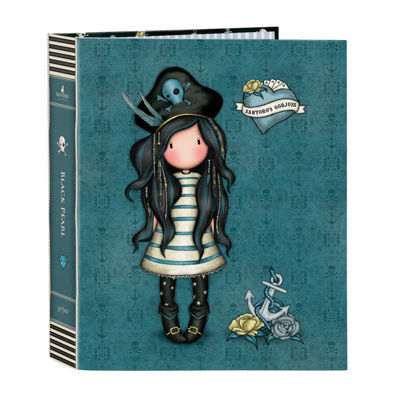 CARPETA F. 4 ANILLAS LOMO ANCHO GORJUSS "BLACK PEARL" 522121657 33*27 SAFTA22