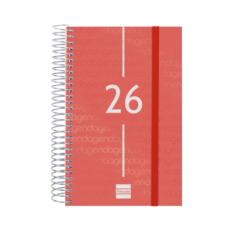 AGENDA YEAR E5 1DP 2026 ROJO+ FINOCAM26 741093026 135 X 24 X 181 MM
