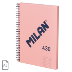 CUADERNO EUROPEAN MILAN A5 PAPEL CUADRO 5*5 80HOJAS DE 95G 430 SINCE 1918 ROSA 57153E80SNCP