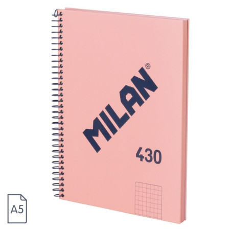 CUADERNO EUROPEAN MILAN A5 PAPEL CUADRO 5*5 80HOJAS DE 95G 430 SINCE 1918 ROSA 57153E80SNCP