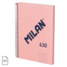 CUADERNO EUROPEAN MILAN A5 PAPEL CUADRO 5*5 80HOJAS DE 95G 430 SINCE 1918 ROSA 57153E80SNCP