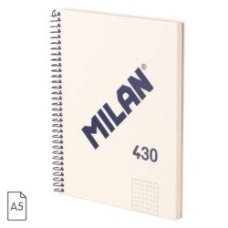 CUADERNO EUROPEAN MILAN A5 PAPEL CUADRO 5*5 80HOJAS DE 95G 430 SINCE 1918 BEIGE 57153E80SNCBG