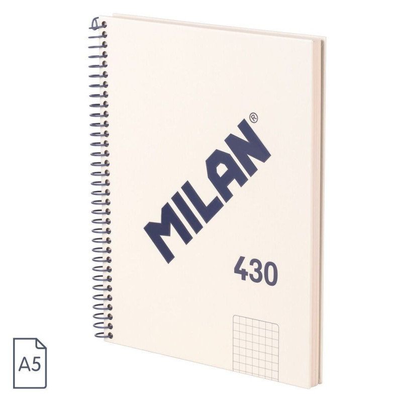CUADERNO EUROPEAN MILAN A5 PAPEL CUADRO 5*5 80HOJAS DE 95G 430 SINCE 1918 BEIGE 57153E80SNCBG