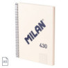 CUADERNO EUROPEAN MILAN A5 PAPEL CUADRO 5*5 80HOJAS DE 95G 430 SINCE 1918 BEIGE 57153E80SNCBG