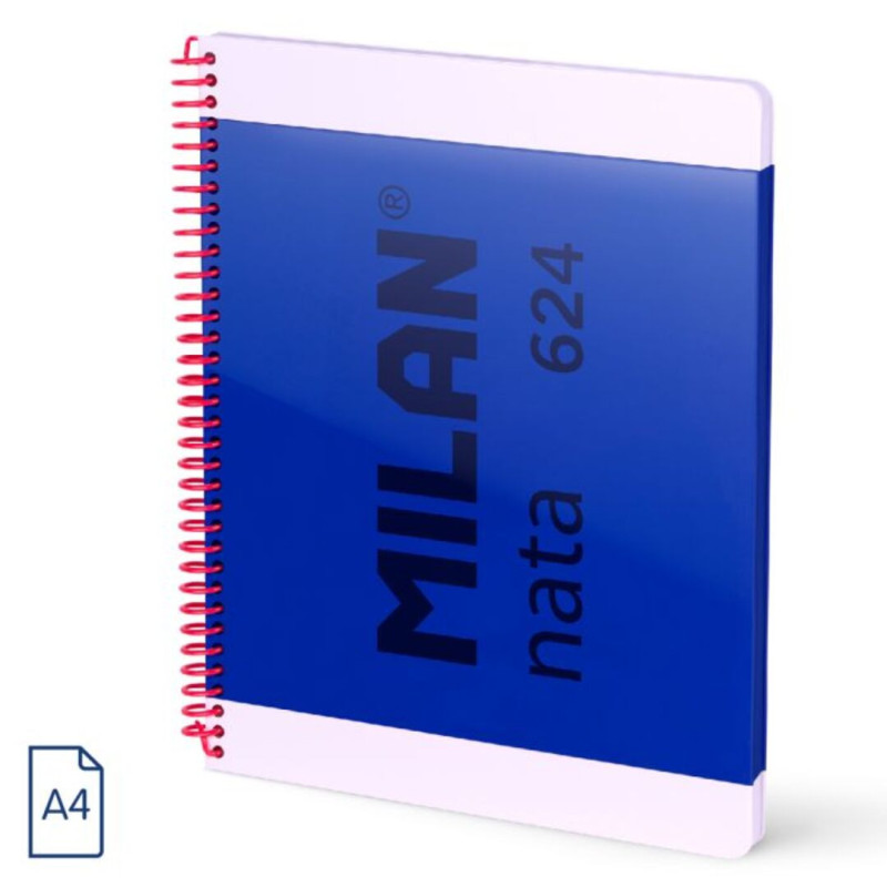 CUADERNO EUROPEAN MILAN A4 PAPEL CUADRO 5*5 80HOJAS DE 95G NATA 624 AZUL 57043E80B