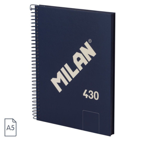 CUADERNO EUROPEAN MILAN A5 PAPEL LISO 80 HOJAS DE 95G 430 SINCE 1918 AZUL 57151E80B