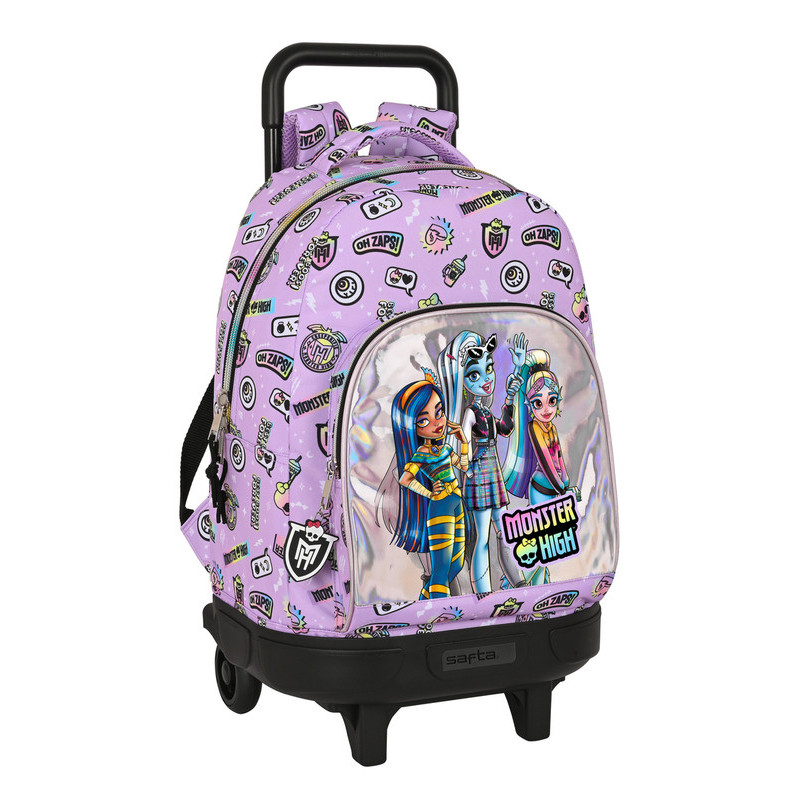 MOCHILA GDE. C/RUEDAS COMPACT EXTRAIBLE MONSTER HIGH "BEST BOOS" 622340918 SAFTA23 VAC