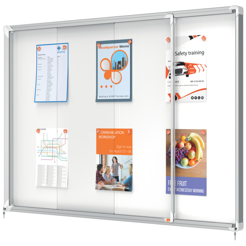 VITRINA INTERIOR METAL PUERTA CORREDERA PARA 18H A4 997X1412X54MM NOBO