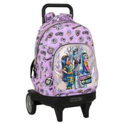 MOCHILA GDE. C/RUEDAS COMPACT EVOL. EXT. MONSTER HIGH "BEST BOOS" 622340218 SAFTA23 VAC