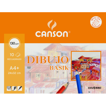 PAPEL CANSON BASIK MINIPACK 130G A-4B RECUADRO 10H C 200 406 346