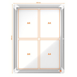 VITRINA DE EXTERIOR NOBO PARA 4 HOJAS A4 CON SUPERFICIE BLANCA MAGNÉTICA