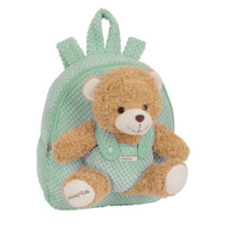 MOCHILA PREESCOLAR CON OSITO SAFTA TURQUESA SAFTA26 622333231 27X23 UNIDAD