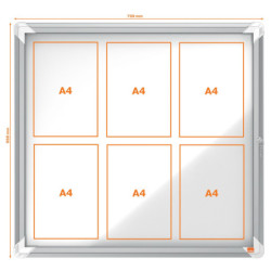 VITRINA DE EXTERIOR NOBO PARA 6 HOJAS A4 CON SUPERFICIE BLANCA MAGNÉTICA