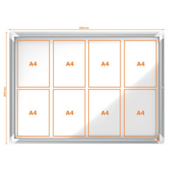 VITRINA DE EXTERIOR NOBO PARA 8 HOJAS A4 CON SUPERFICIE BLANCA MAGNÉTICA