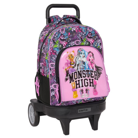 MOCHILA GDE. C/RUEDAS COMPACT EVOL. EXT. MONSTER HIGH "DRAMA" SAFTA25 ENERO 612598218