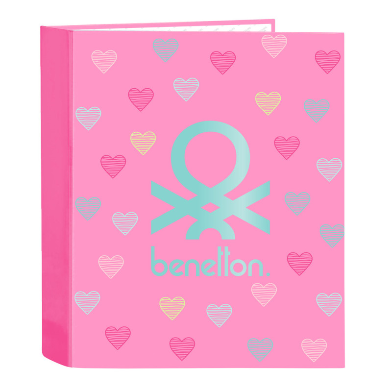 CARPETA F. 4 ANILLAS 35MM LOMO ANCHO BENETTON "HEART" SAFTA26 512651657 33X27 UNIDAD