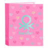 CARPETA F. 4 ANILLAS 35MM LOMO ANCHO BENETTON "HEART" SAFTA26 512651657 33X27 UNIDAD