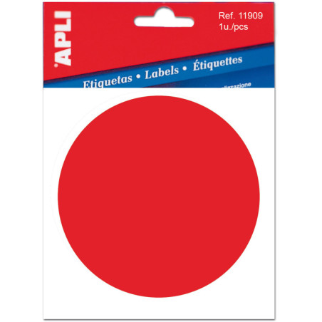 ETIQUETA SEÑALIZACION CRISTALES PUNTO ROJO 114X114MM APLI