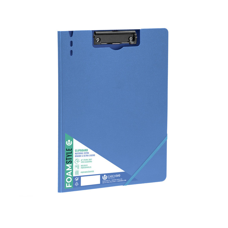 CARPETA C/PINZA A4 PP RIGIDO FOAM STLYE AZUL CARCHIVO 63040109