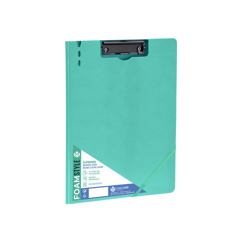 CARPETA C/PINZA A4 PP RIGIDO FOAM STLYE VERDE CARCHIVO 63040116