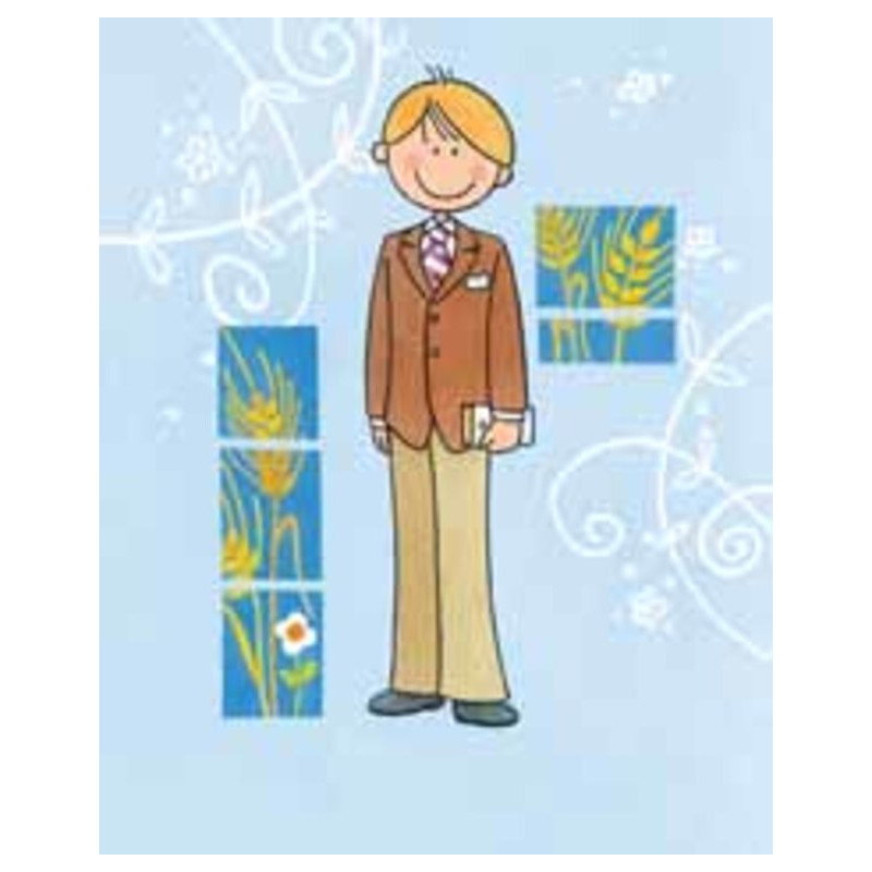 ETIQUETA DETALLE COMUNION EDICROMO AZUL NIÑO 14376