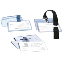 IDENTIFICADOR CON CORDON SEGURIDAD 56X90MM PP FLEXIBLE APERTURA TRASERA APLI