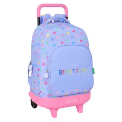 MOCHILA GDE. C/RUEDAS COMPACT EXTRAIBLE BENETTON "LILA" SAFTA25 ENERO 612551918