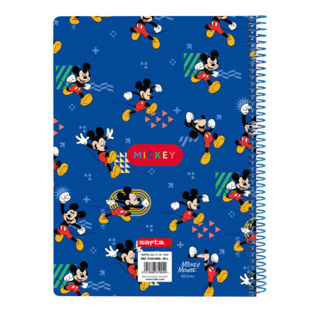 LIBRETA CUARTO 80 H. TAPAS DURAS MICKEY MOUSE "TODAY" SAFTA26 512614065 22X15,5 UNIDAD