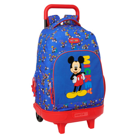 MOCHILA GDE. C/RUEDAS COMPACT EXTRAIBLE MICKEY MOUSE "TODAY" SAFTA26 612614918 45X33 UNIDAD