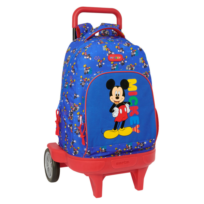 MOCHILA GDE. C/RUEDAS COMPACT EVOL. EXT. MICKEY MOUSE "TODAY" SAFTA26 612614218 45X33 UNIDAD