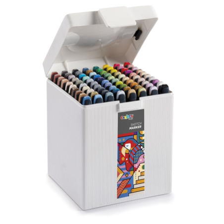 ROTULADOR CARIOCA PLUS DOBLE PUNTA PINCEL ESTUCHE 80 COLORES SURTIDOS 45243 UNIDAD