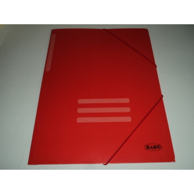 CARPETA GOMAS SOLAPAS FL SARO ROJO CARTON SATINADA 3002