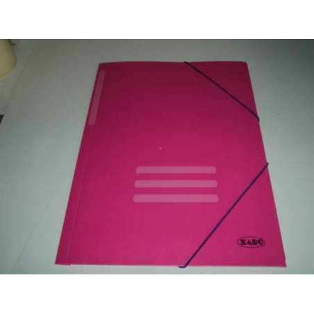 CARPETA GOMAS SOLAPAS FL SARO ROSA CARTON SATINADA 3002