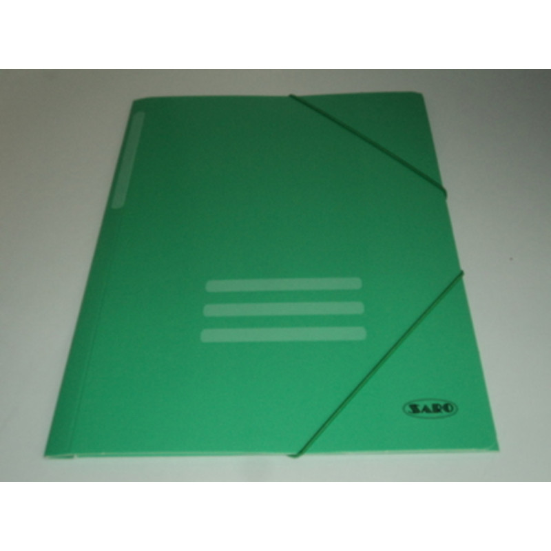 CARPETA GOMAS SOLAPAS FL SARO VERDE CARTON SATINADA 3002