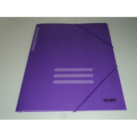 CARPETA GOMAS SOLAPAS FL SARO VIOLETA CARTON SATINADA 3002