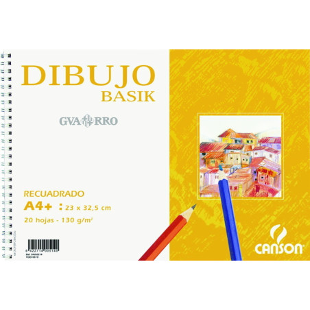 BLOC DIBUJO CANSON BASIK 130G A-4 MICRO RECUADRO 20H C 200 408 061