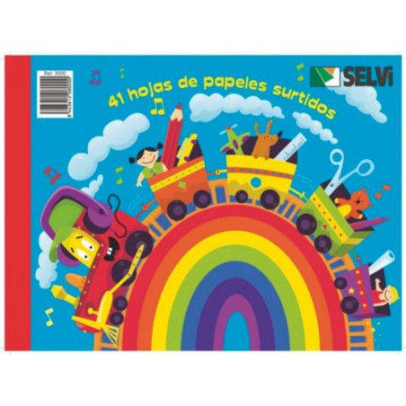 BLOC 10 HOJAS PAPELES VARIADOS MANUALIDADES MULTIPLES SELVI COLORES PTE 5U    3500