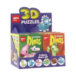 EXPOSITOR SOBREMESA APLI PUZLES 3D DINOS 20033 6 UNIDADES