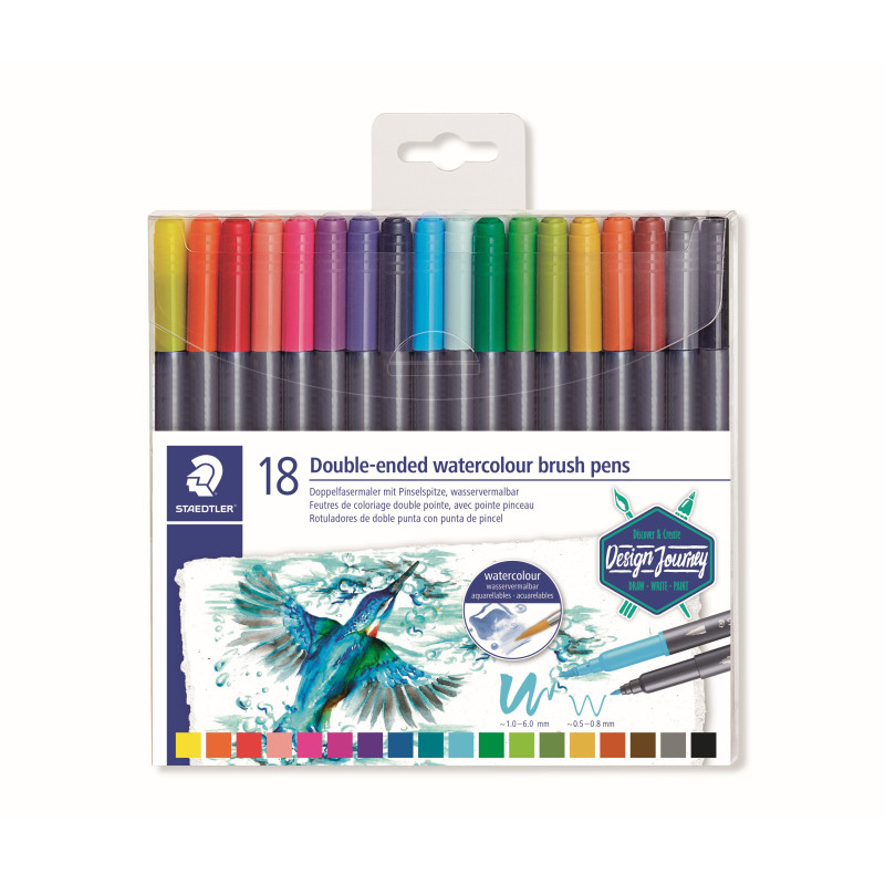 MARCD.ES ACUARELABLE DOBLE PUNTA PINCEL 3001 CJ. 18u. STAEDTLER