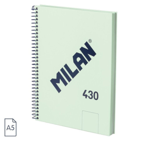 CUADERNO EUROPEAN MILAN A5 PAPEL LISO 80 HOJAS DE 95G 430 SINCE 1918 VERDE 57151E80GR