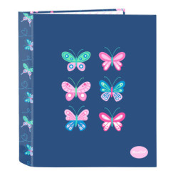 CARPETA F. 4 ANILLAS 35MM LOMO ANCHO BLACKFIT8 "MARIPOSAS" SAFTA26 542630657 33X27 UNIDAD