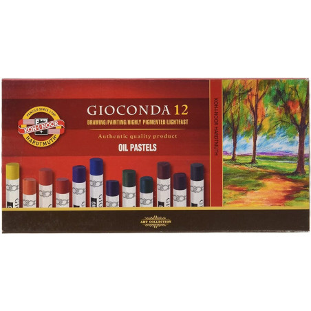 CERA PASTEL AL ACEITE KOH-I-NOOR GIOCONDA 12 COLORES CAJA CARTON 8352 MCH
